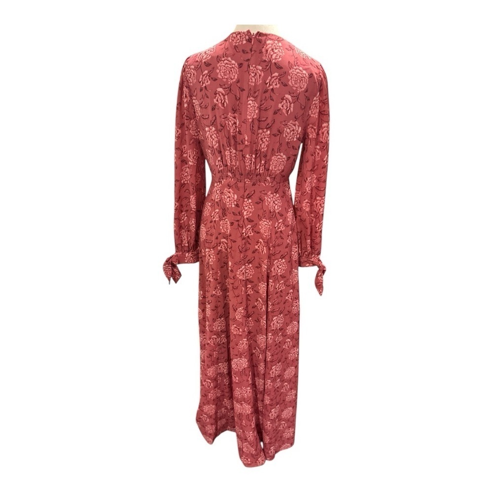 Gal Meets Glam Florence Pink Floral Maxi Dress Sz 4 Romantic Tie Cuff Gown - Picture 6 of 8